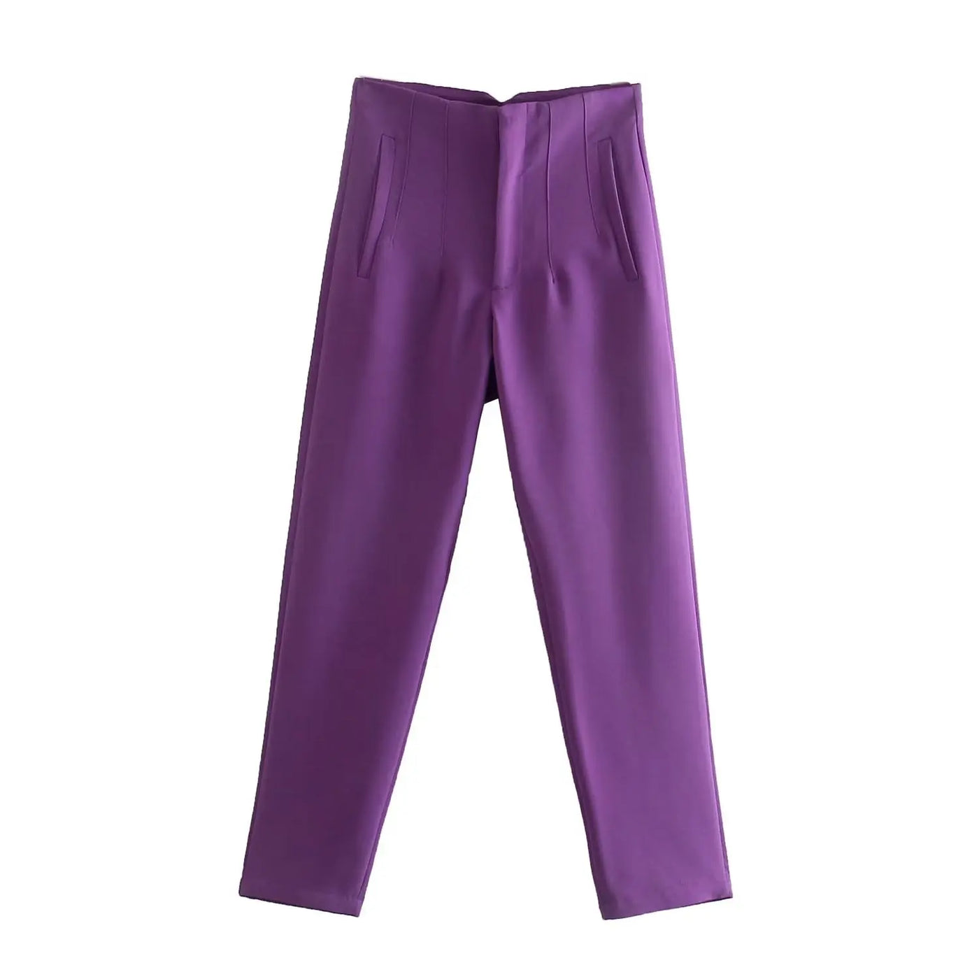 Front Zipper Straight Pants
