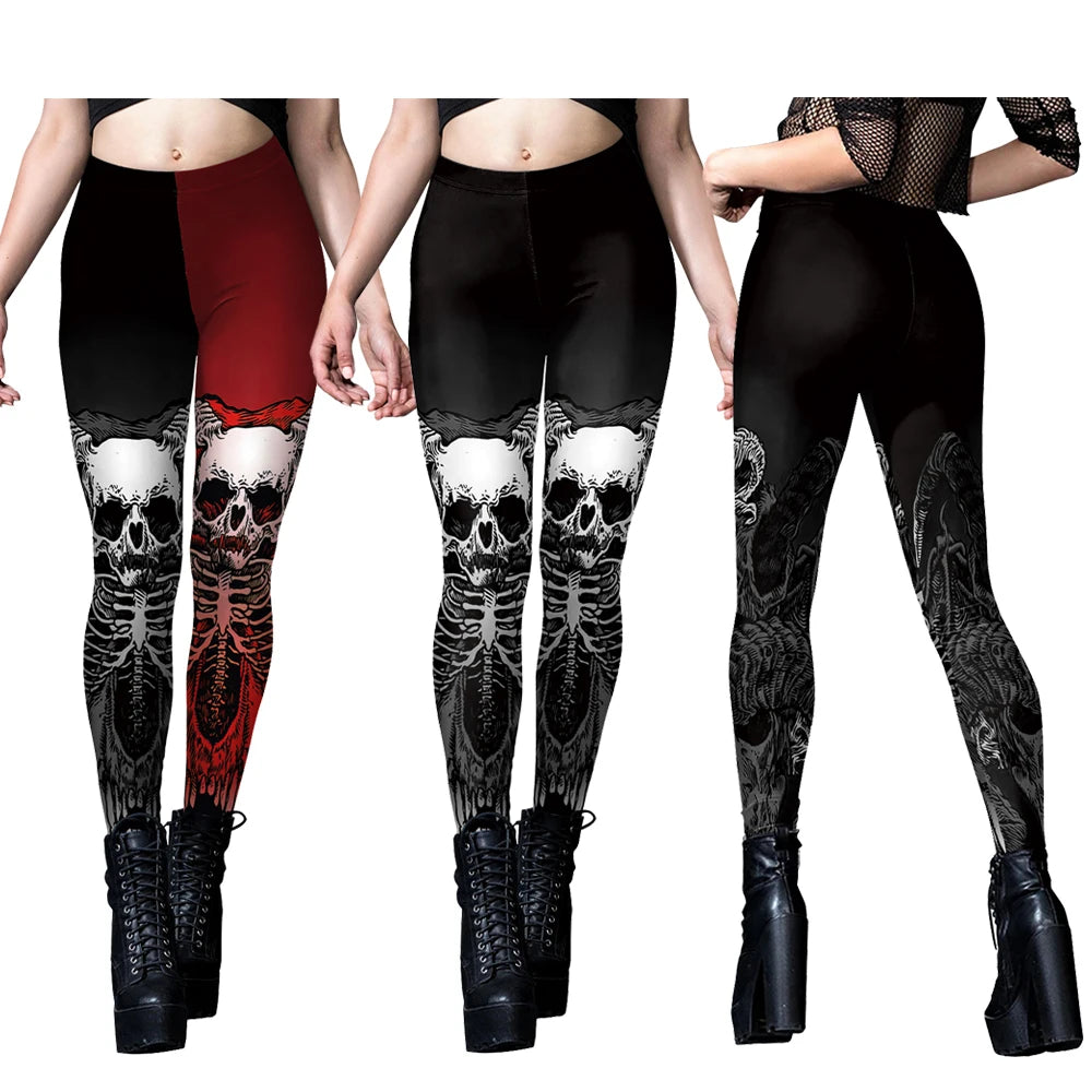 Halloween Skeleton Black Leggings