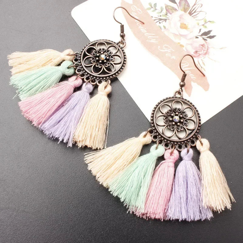 Bohemian Tassel Drop Earrings