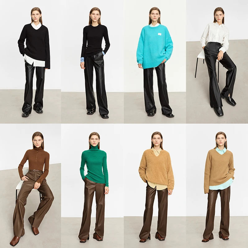 Minimalist PU Leather Pants