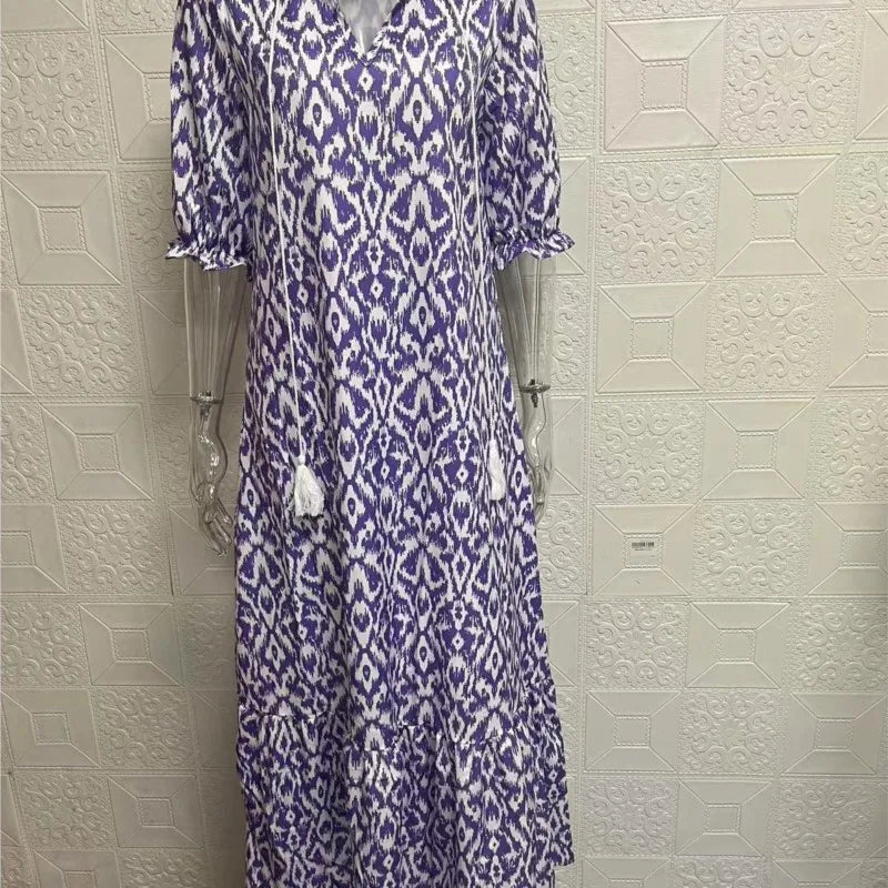 Bohemian Floral Beach Dress
