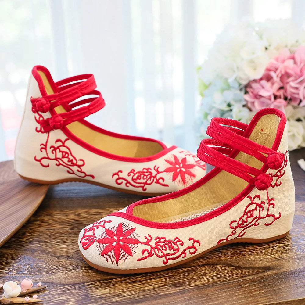 Sunflower Embroidered Canvas Flats
