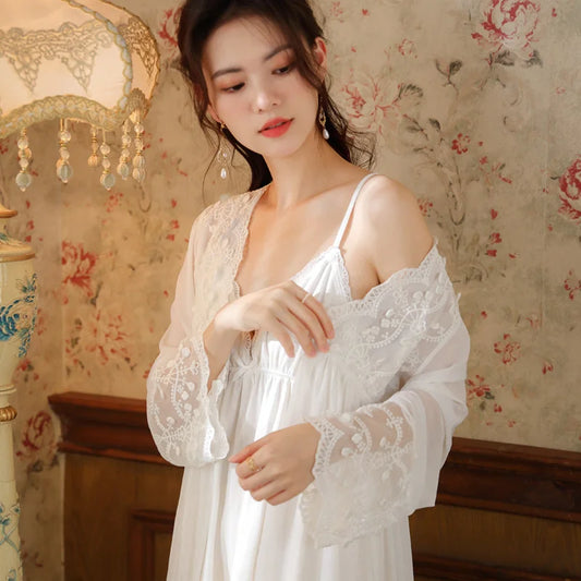 White Mesh Princess Pajamas