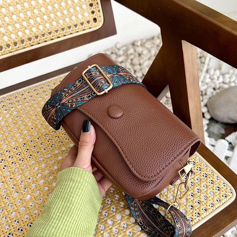 Wide Strap Flap Bag