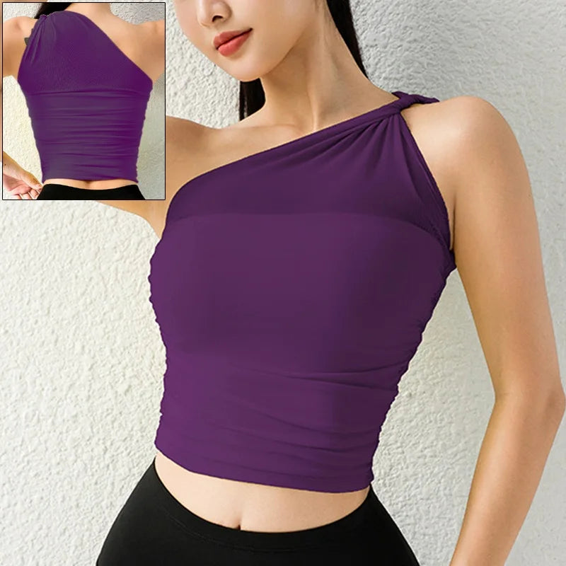 One Shoulder Yoga Bra