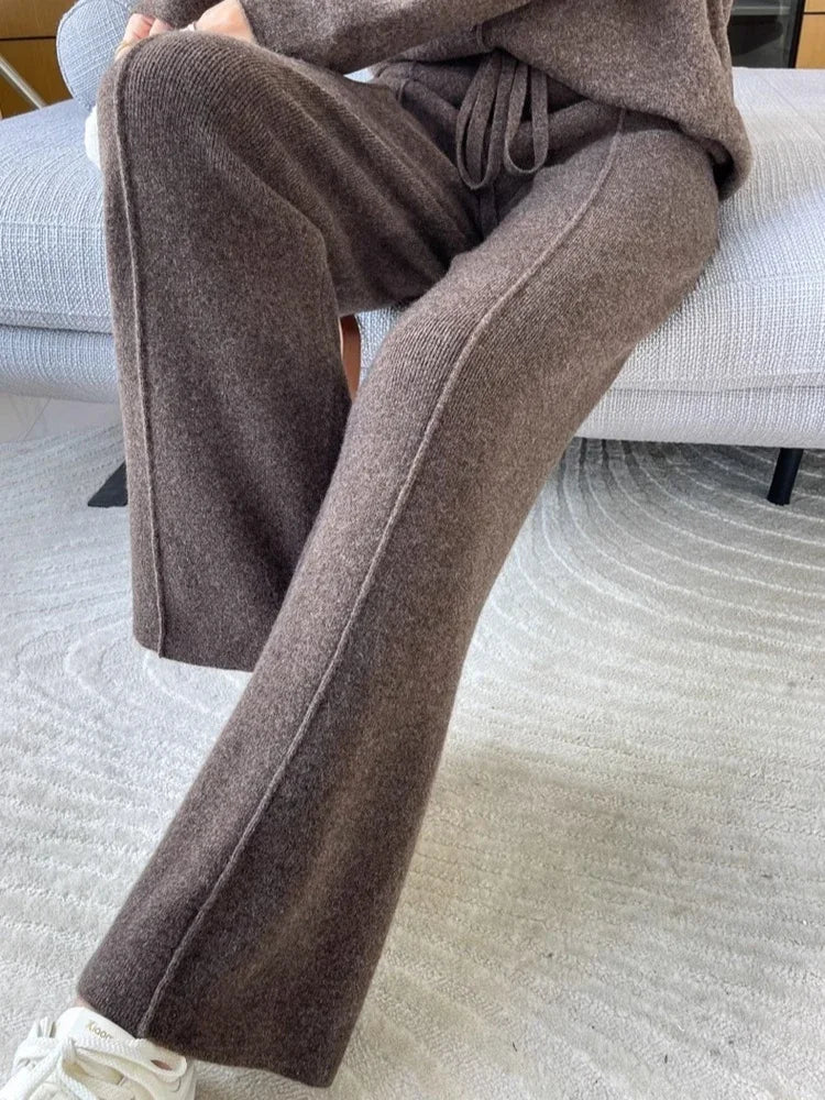 Knitted Wide Leg Pants