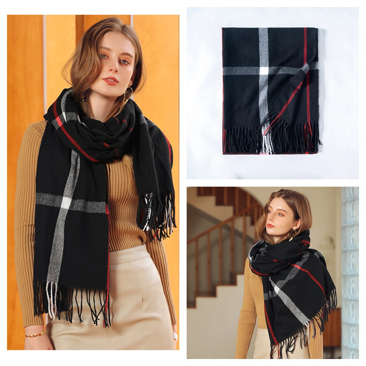 Classic Plaid Blanket Scarf