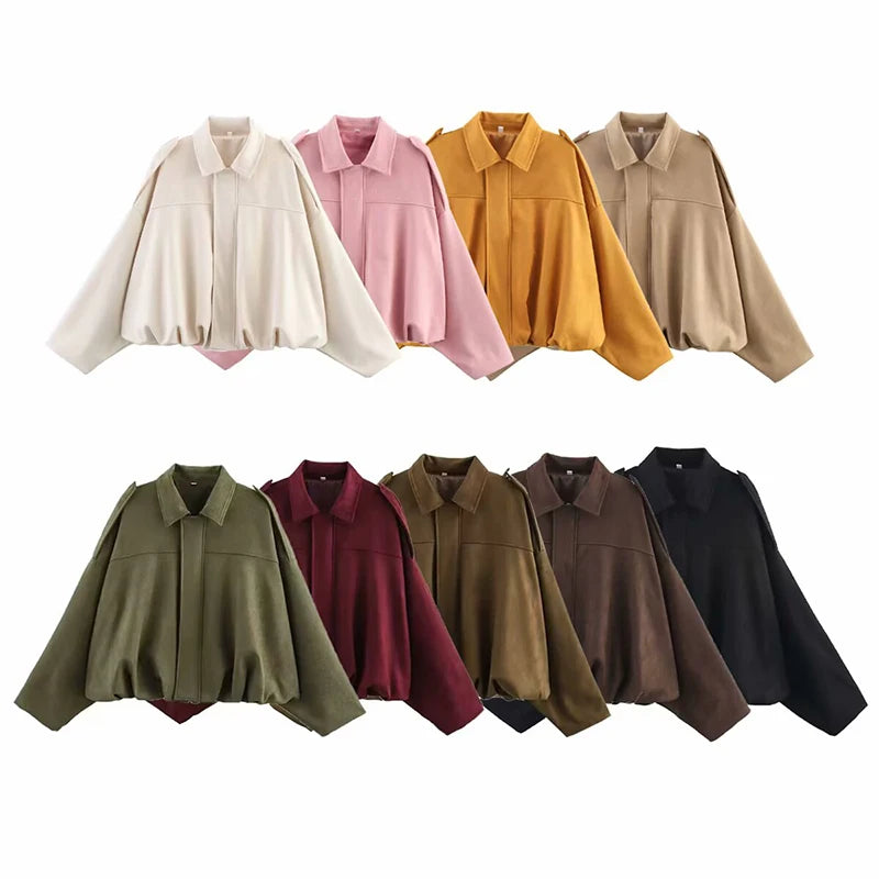 Suede Textured Bomber Jacket