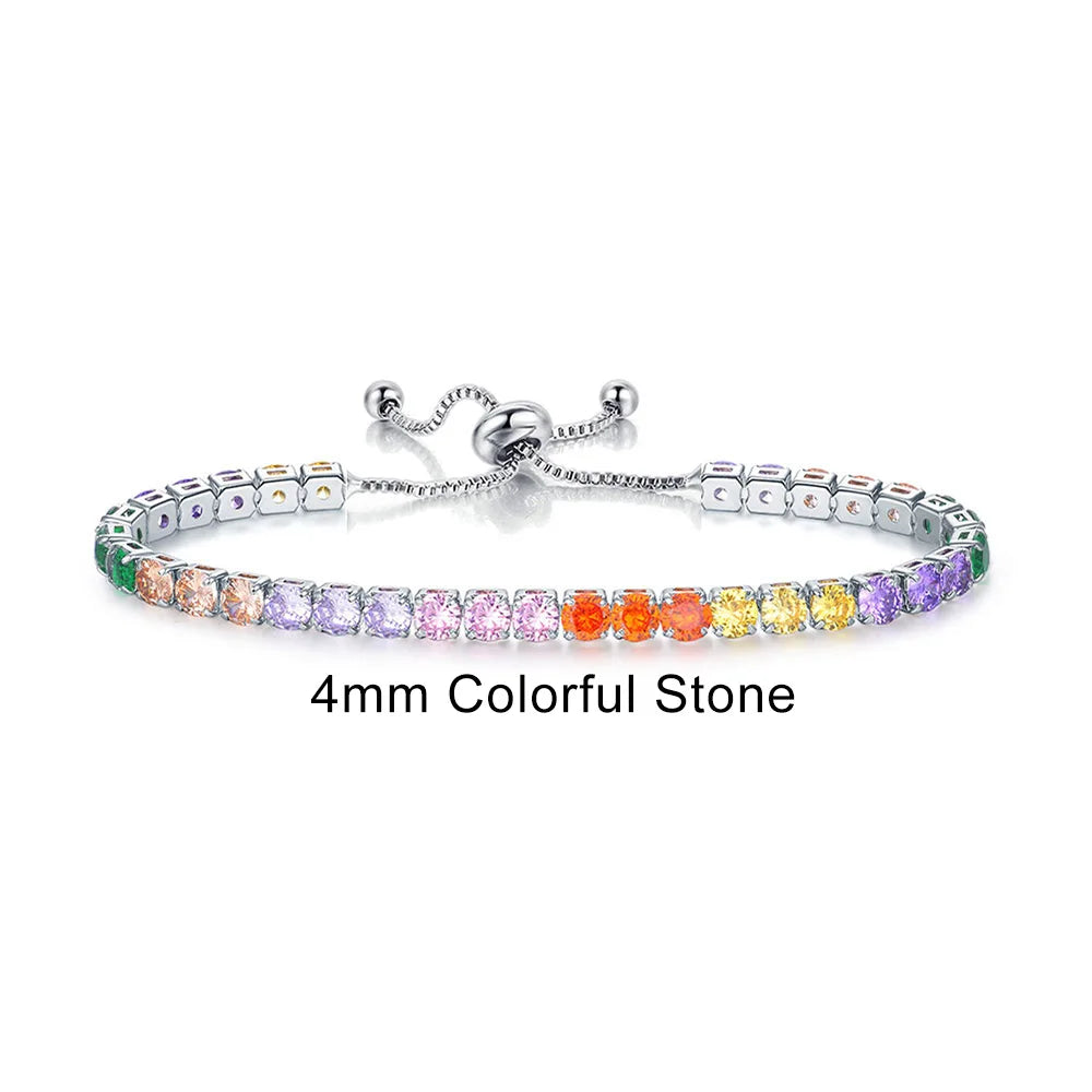 Rainbow Zircon Tennis Bracelet