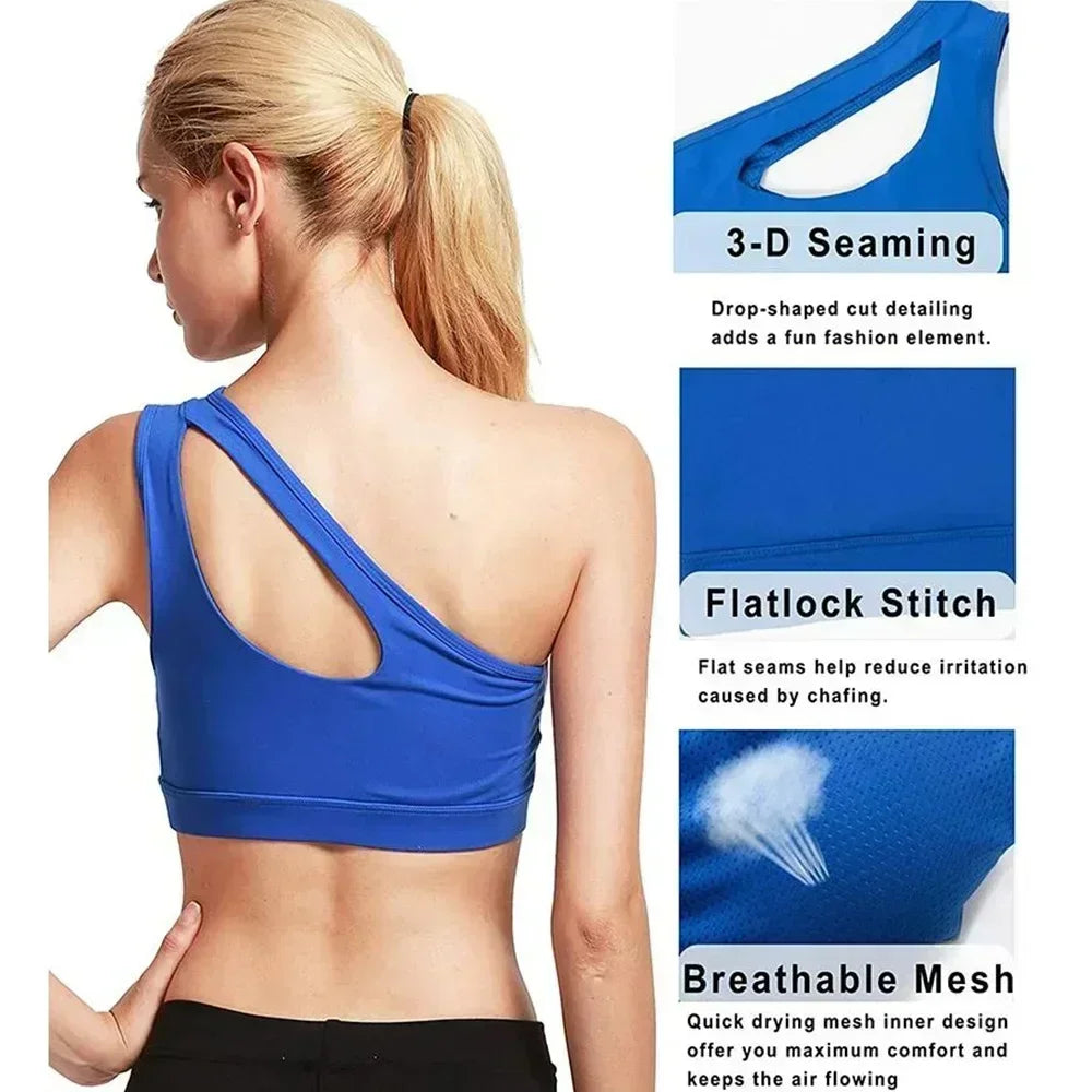 One Shoulder Yoga Bra