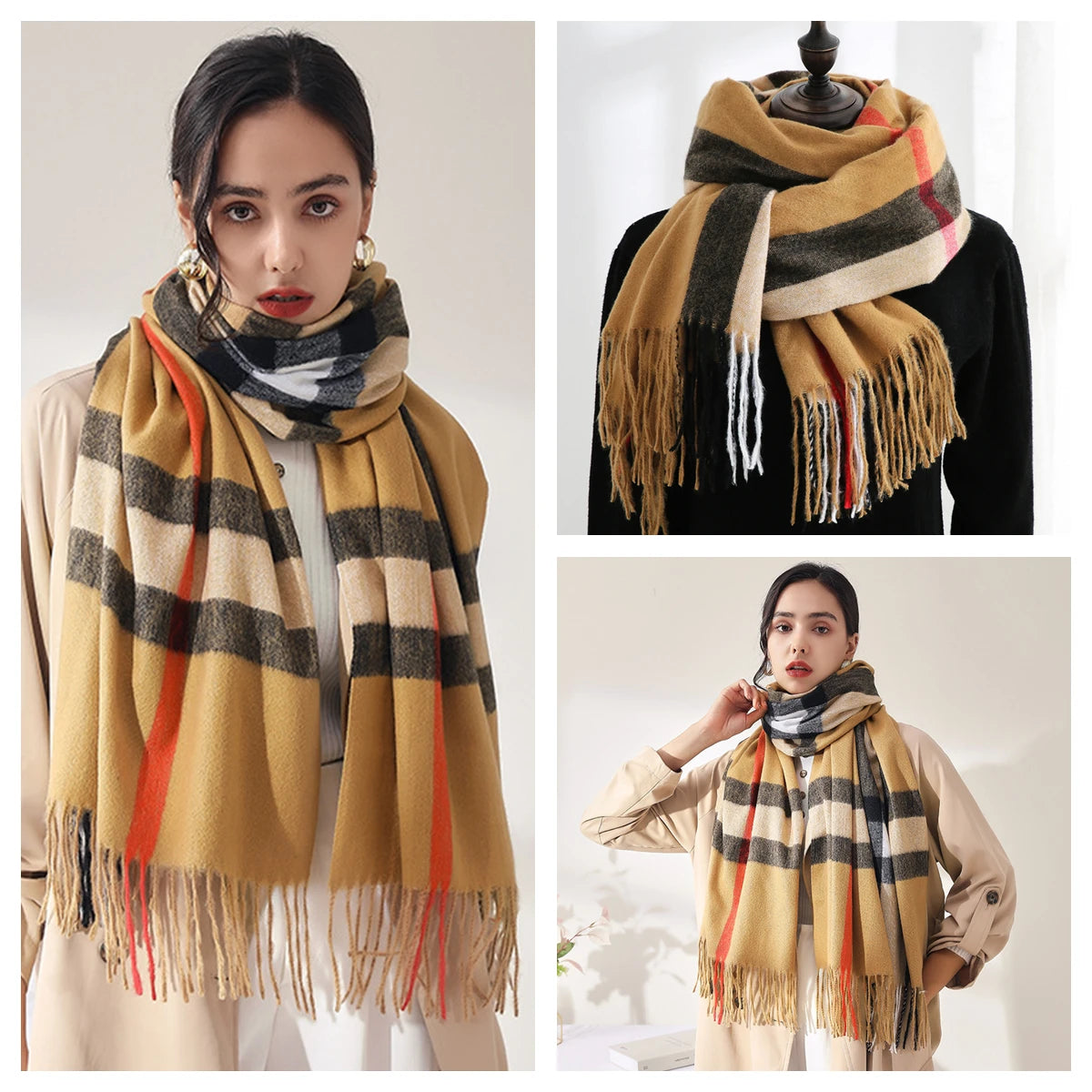 Classic Plaid Blanket Scarf