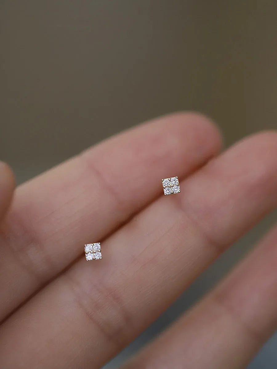 Gold Plated Zircon Studs
