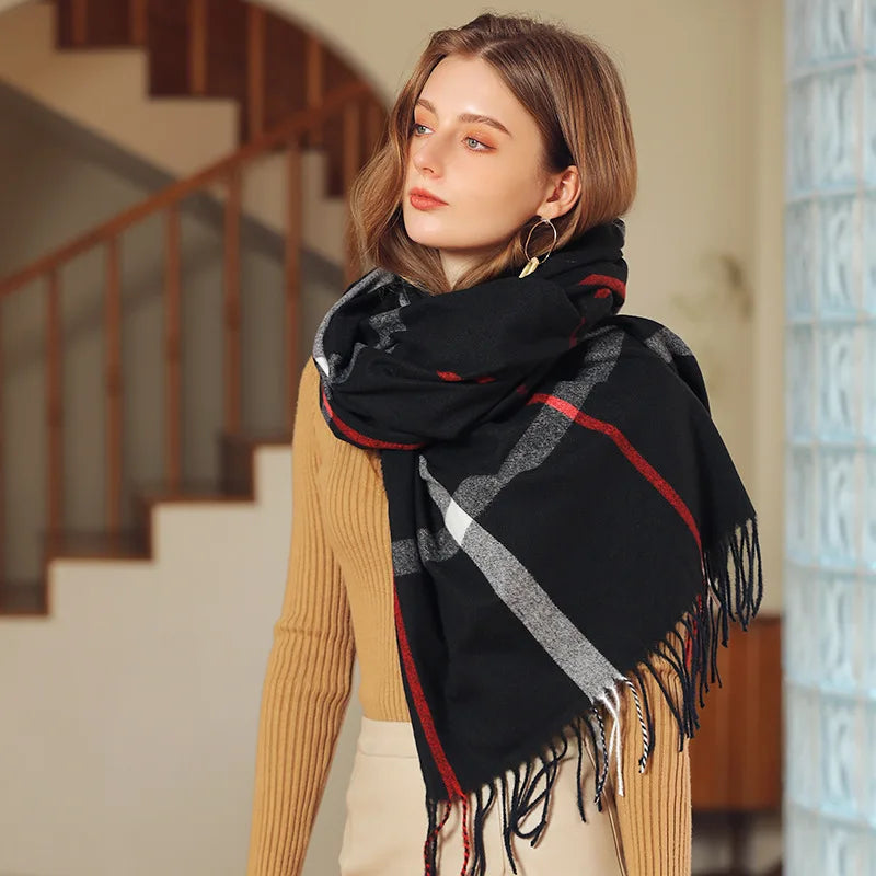 Classic Plaid Blanket Scarf
