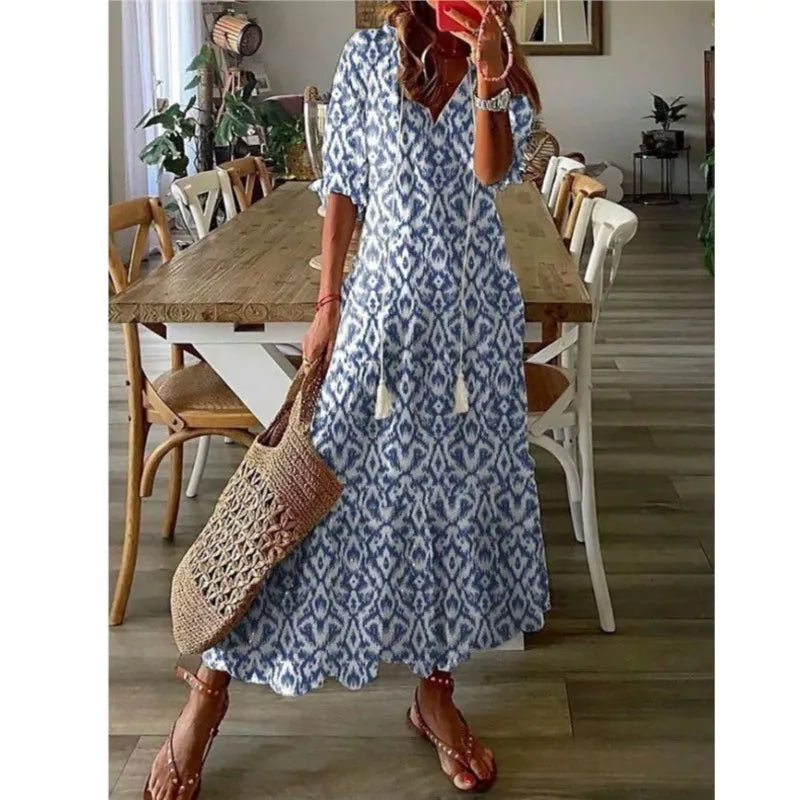 Bohemian Floral Beach Dress