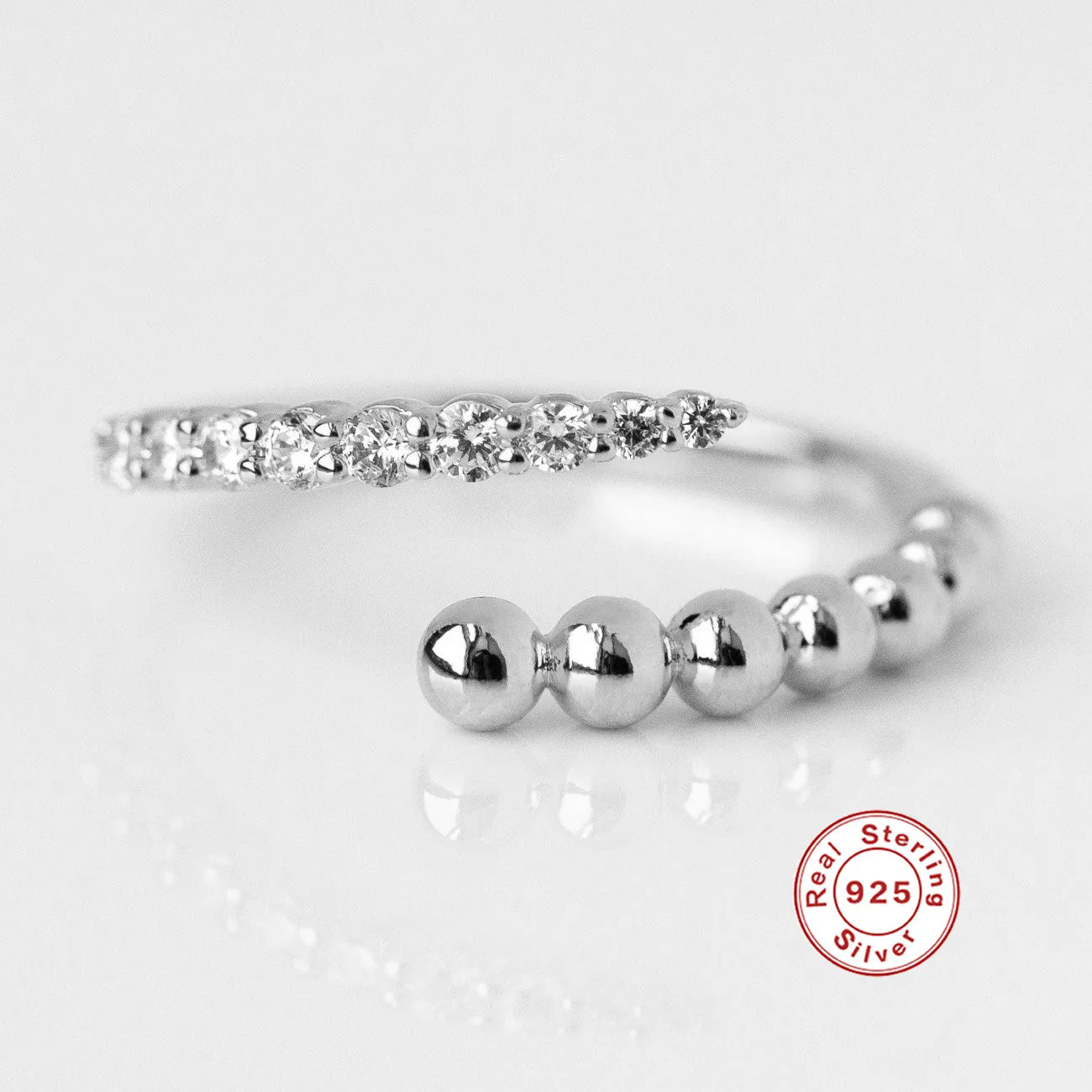 Adjustable Snake Silver Ring