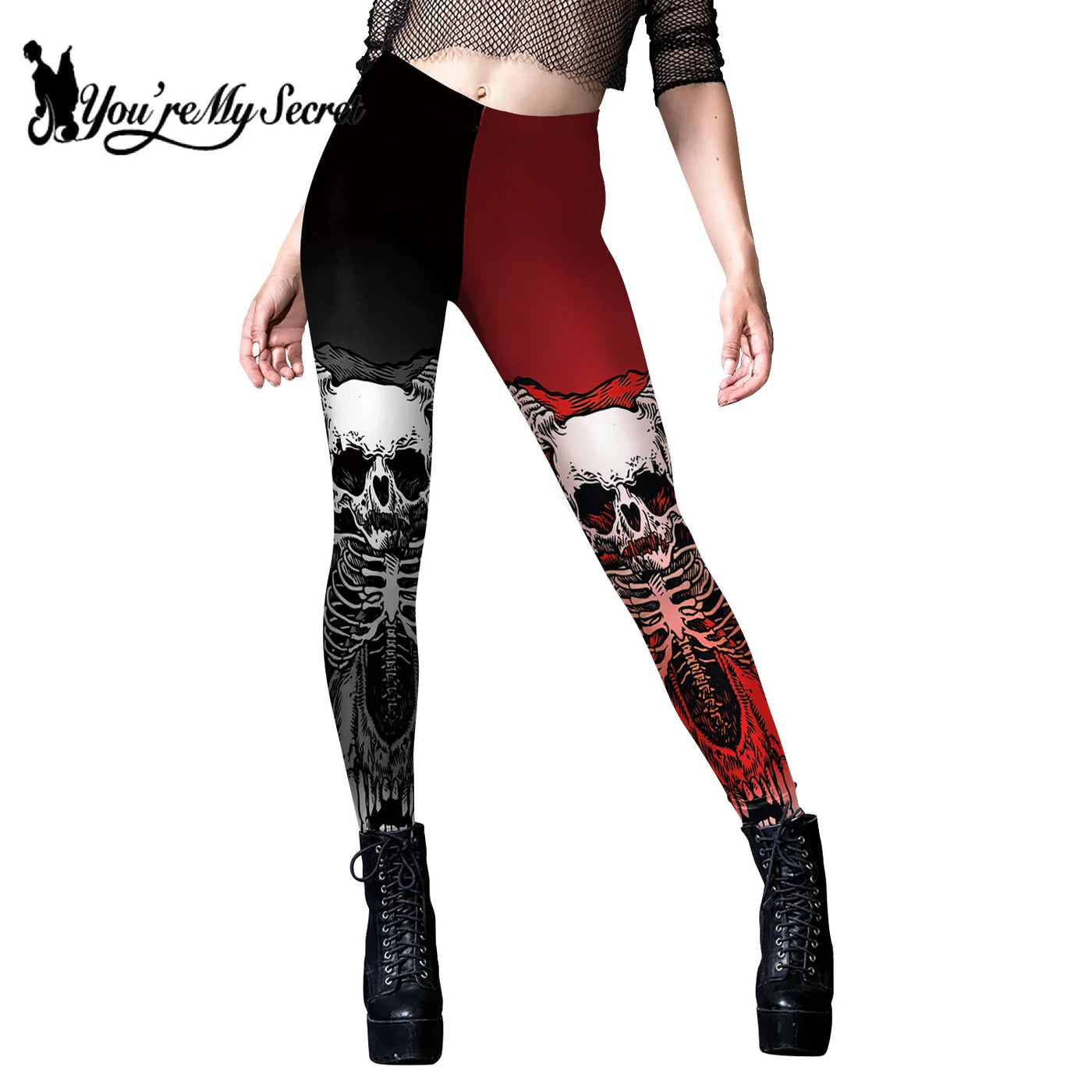 Halloween Skeleton Black Leggings