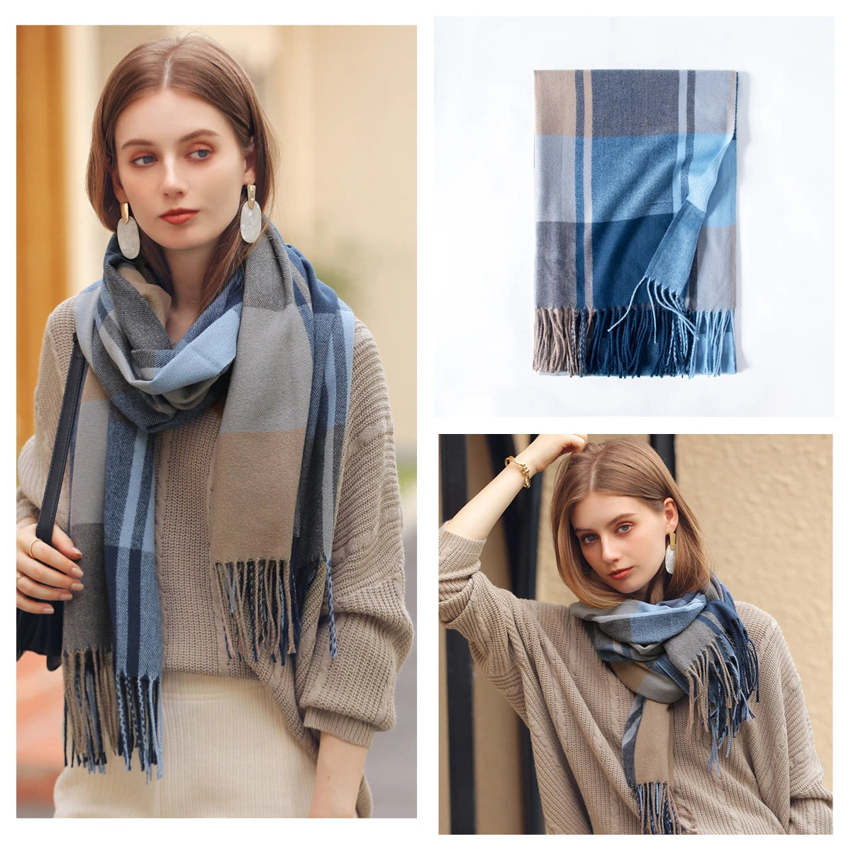 Classic Plaid Blanket Scarf