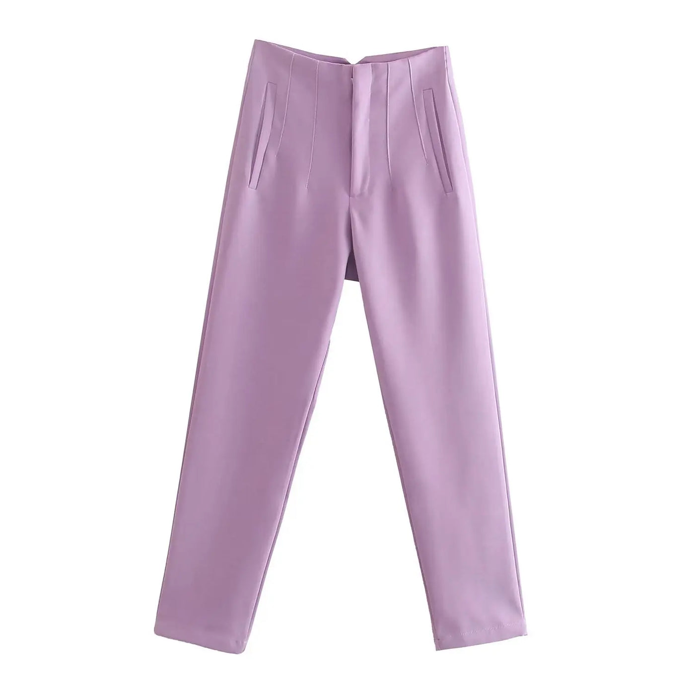 Front Zipper Straight Pants