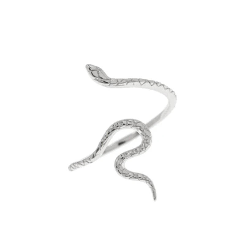 Adjustable Snake Silver Ring