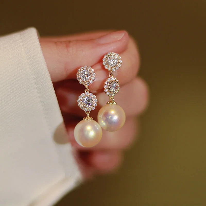 Rhinestone Flower Stud Earrings
