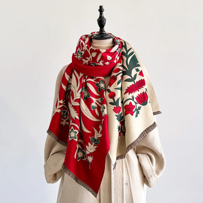 Floral Jacquard Pashmina Shawl