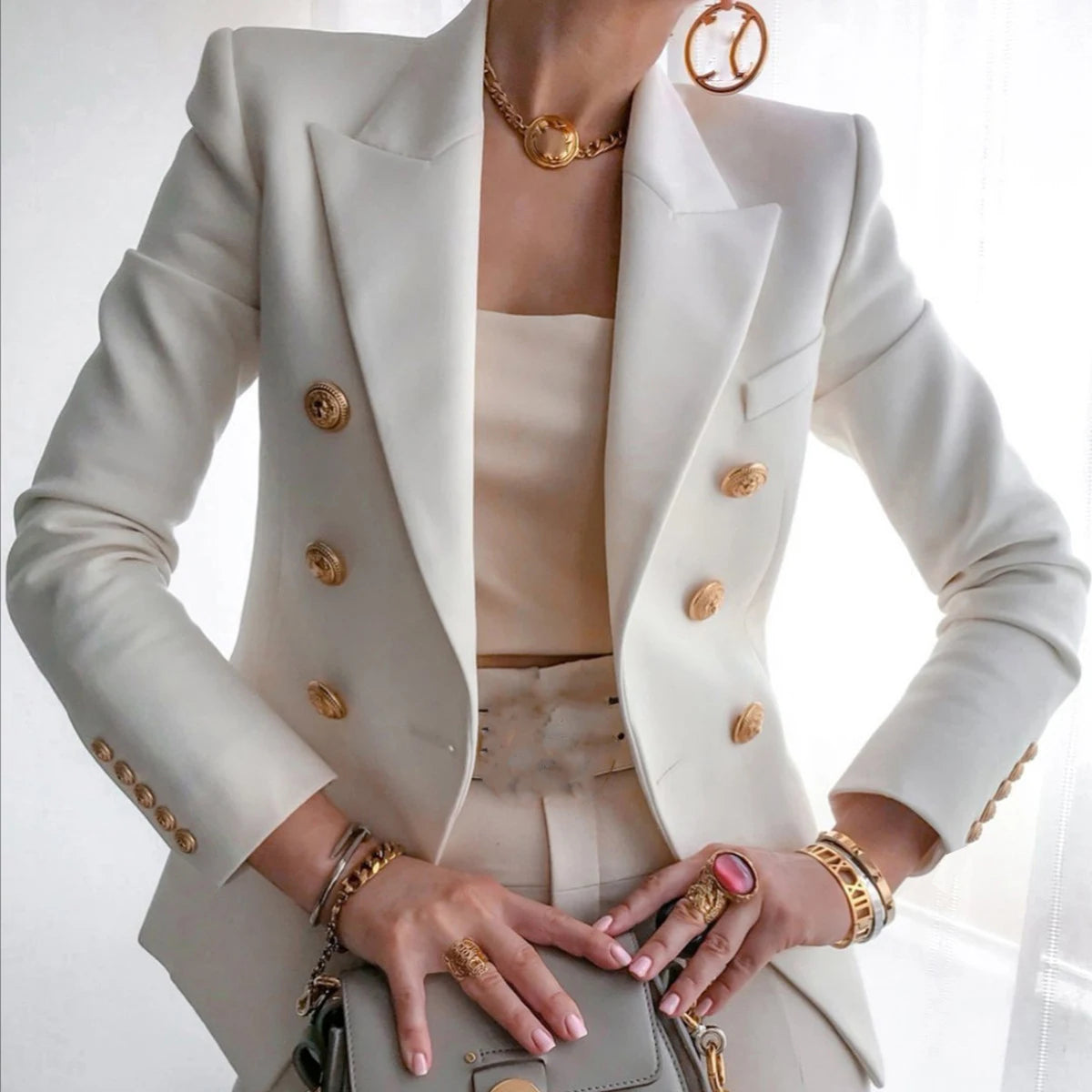 Office Turn Collar Blazer