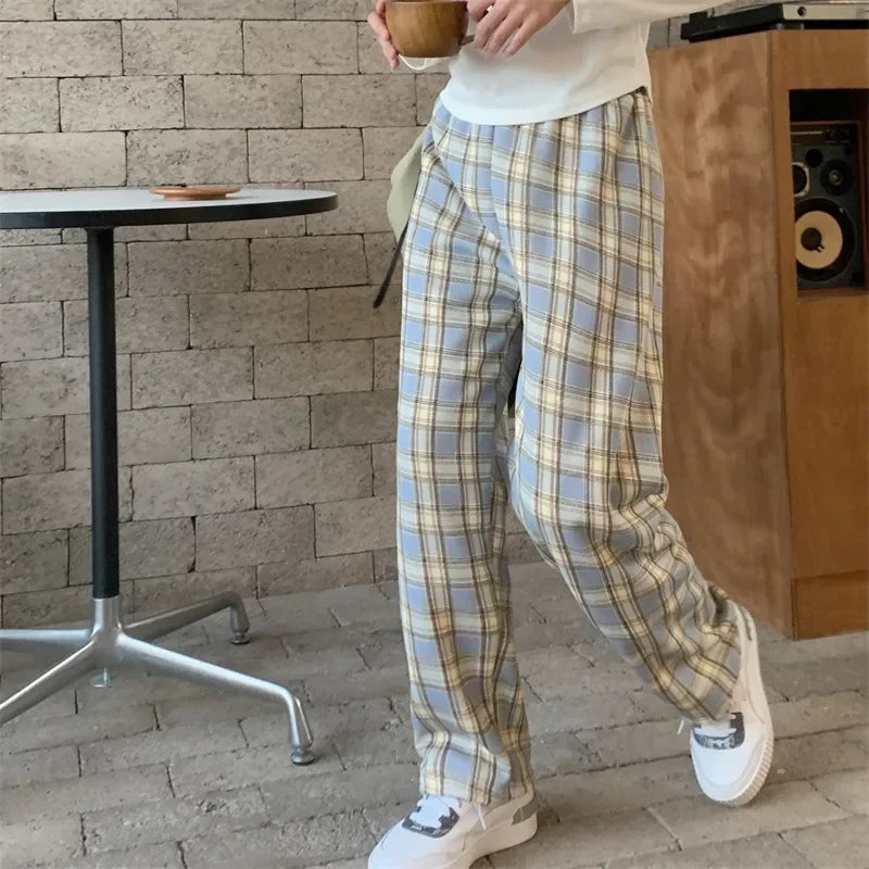 Fleece Lined Plaid Trousers