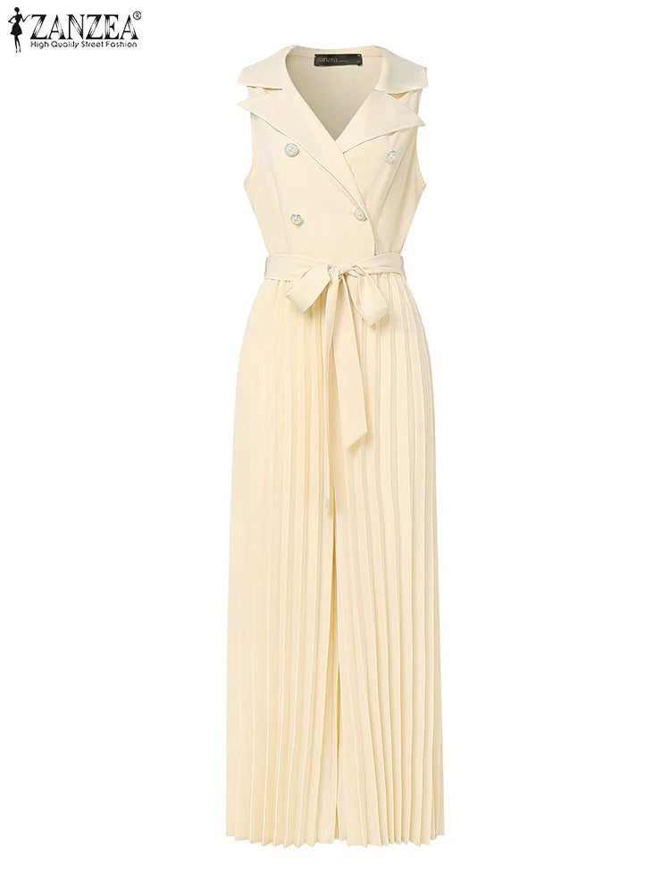 Pleated Wide Leg Jumpsuit