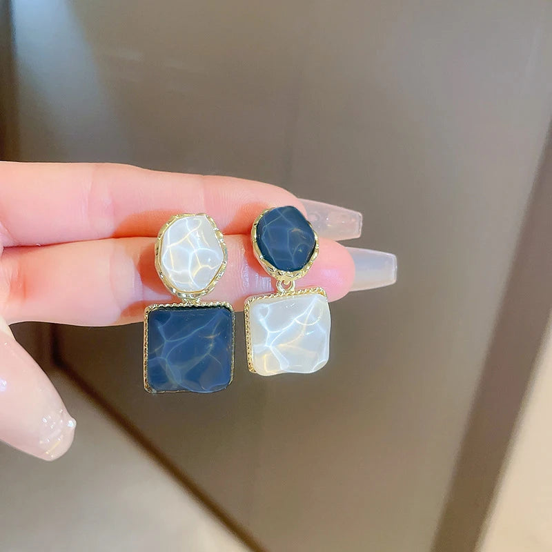 Blue Butterfly Drop Earrings