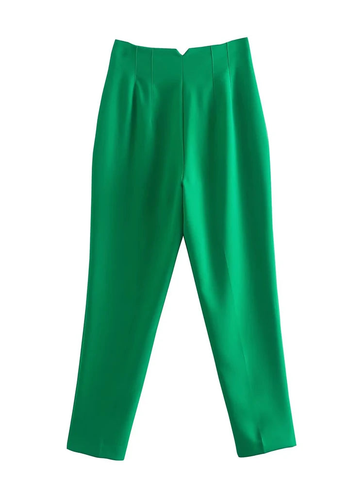 Front Zipper Straight Pants