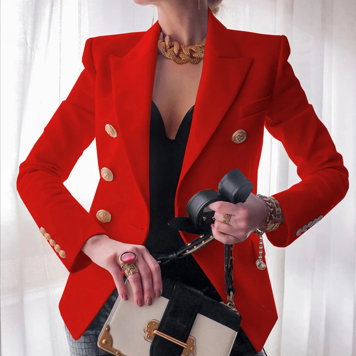 Office Turn Collar Blazer