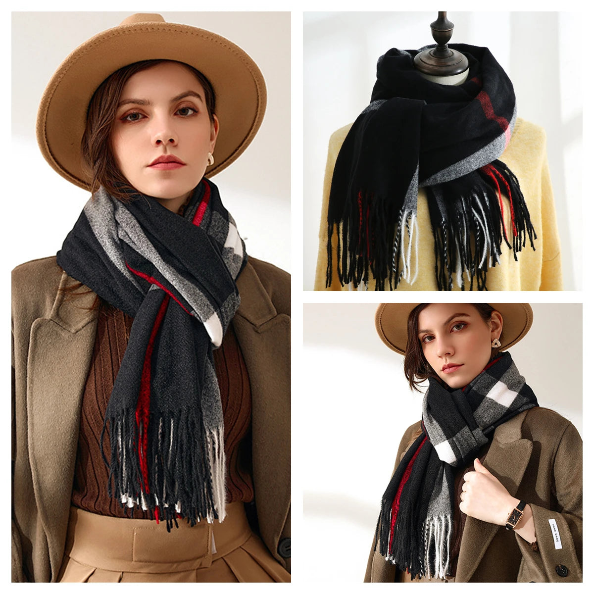 Classic Plaid Blanket Scarf