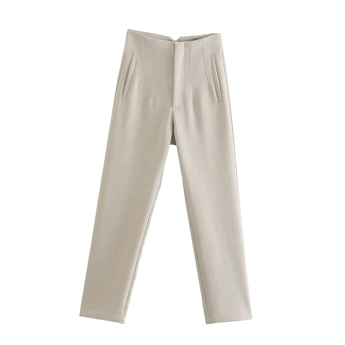 Front Zipper Straight Pants