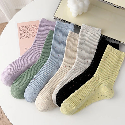 New Socks For Women Long Spring Breathable Casual Colorful Socks Female Japanese Fashion Girls Pile Socks Comfort Soft