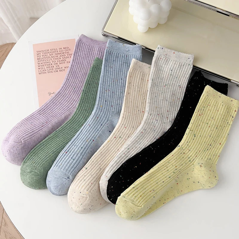 New Socks For Women Long Spring Breathable Casual Colorful Socks Female Japanese Fashion Girls Pile Socks Comfort Soft