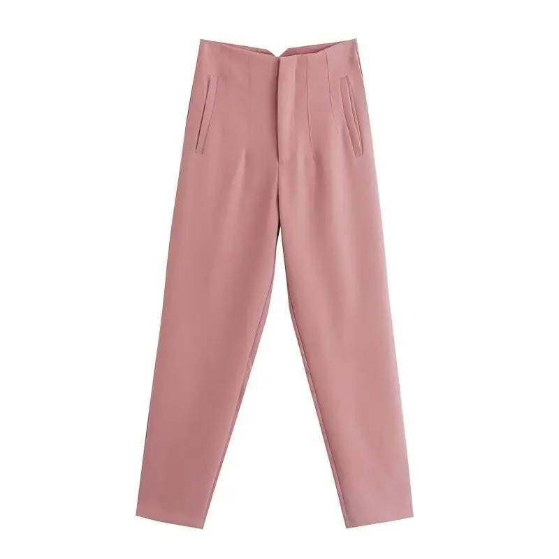 Front Zipper Straight Pants
