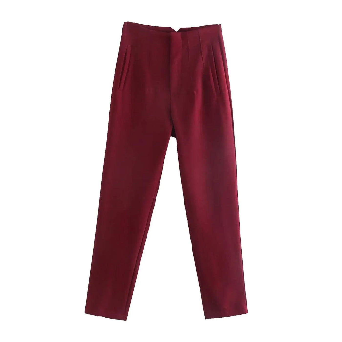 Front Zipper Straight Pants