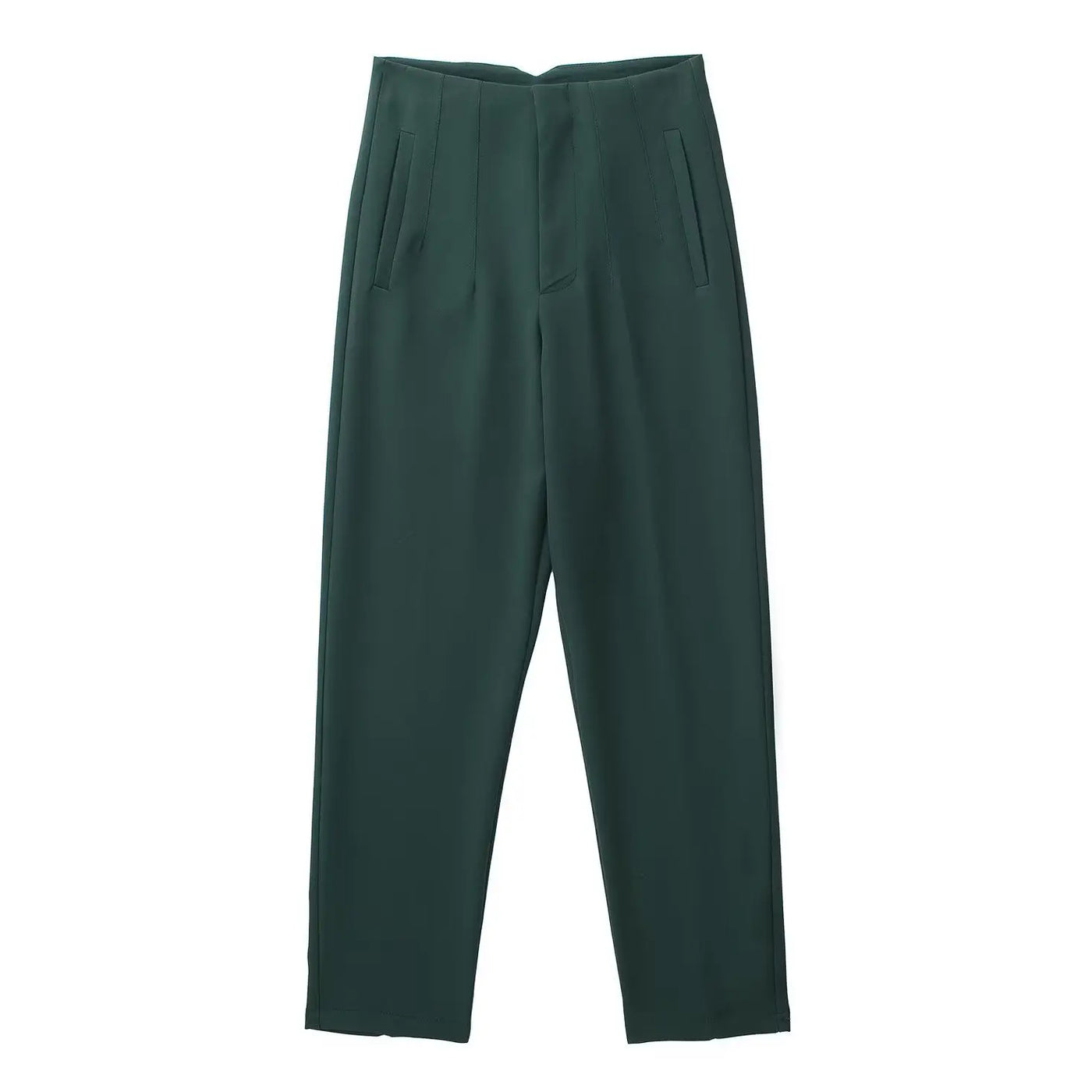 Front Zipper Straight Pants