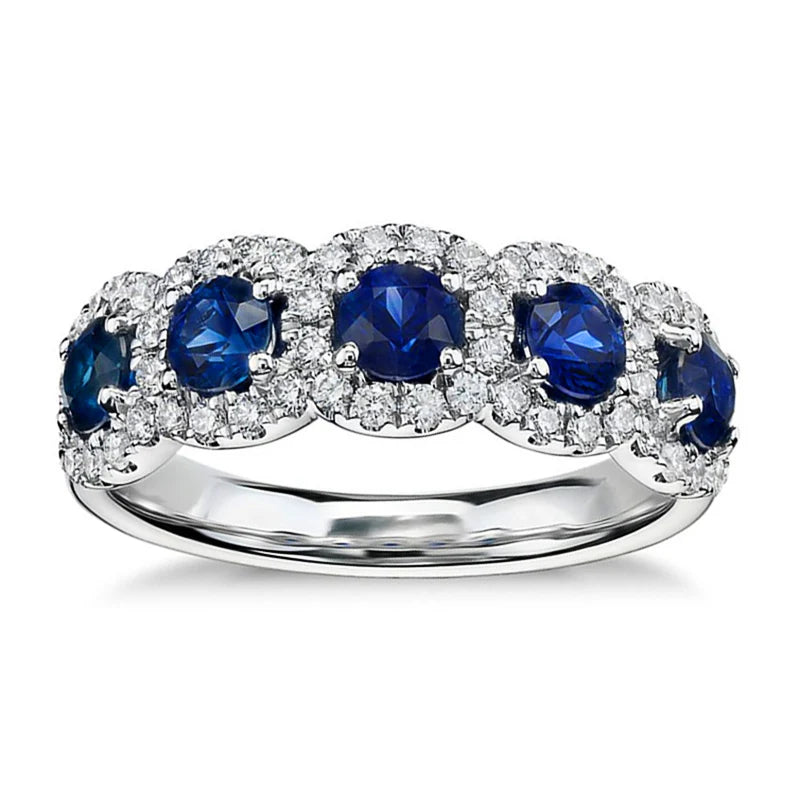 Blue Zircon Bridal Ring