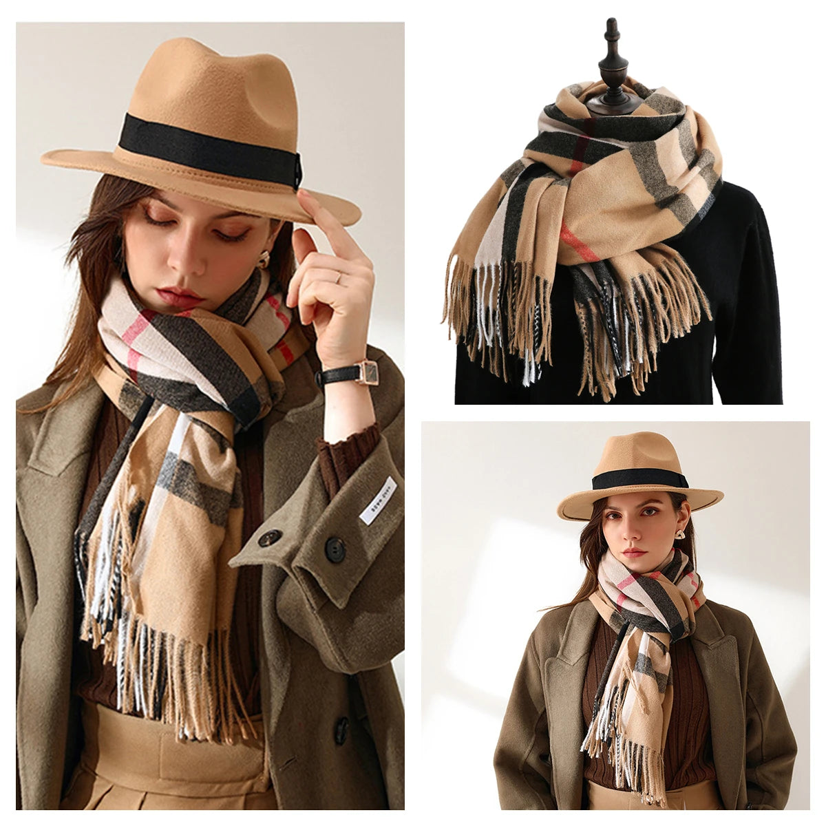 Classic Plaid Blanket Scarf