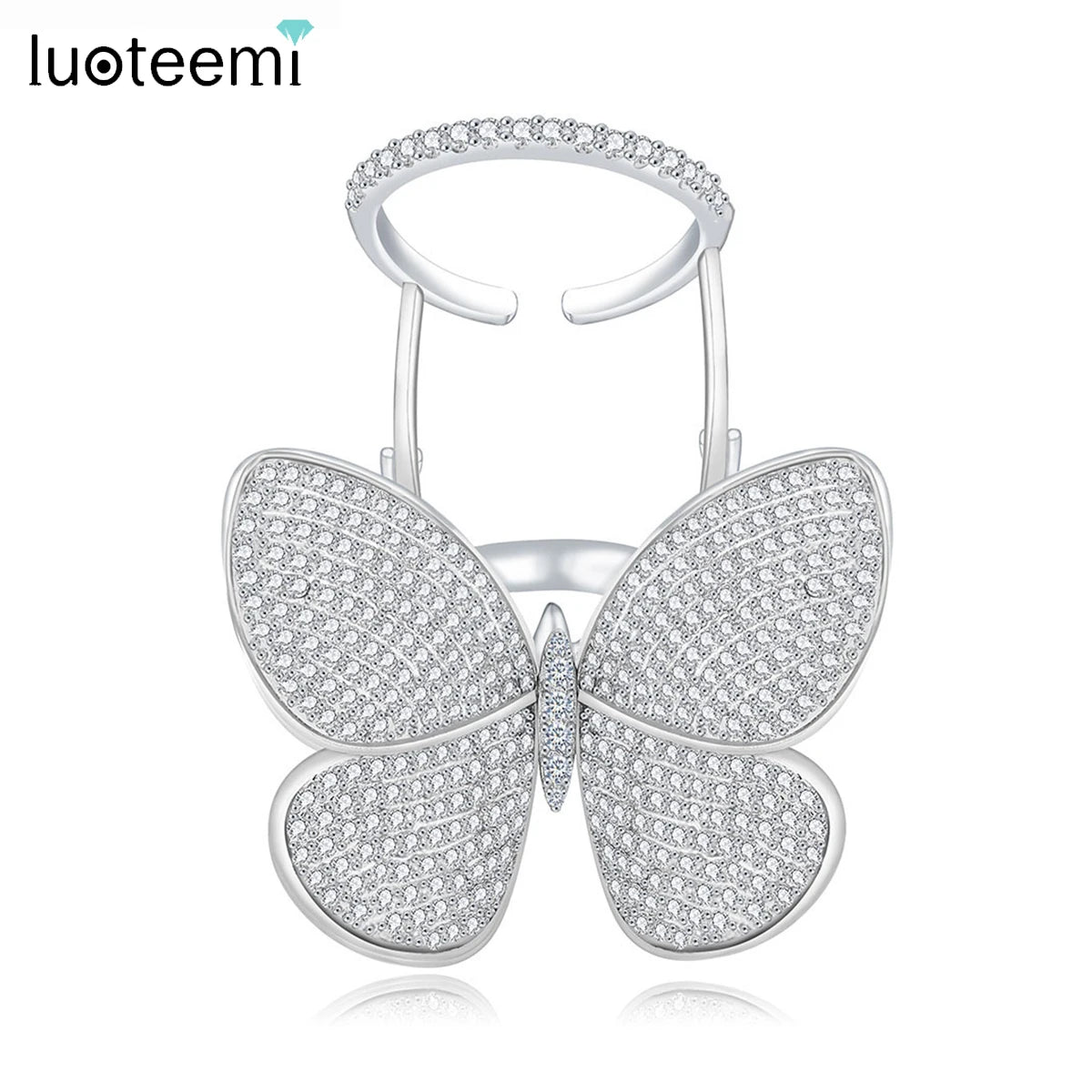 Movable Butterfly CZ Ring
