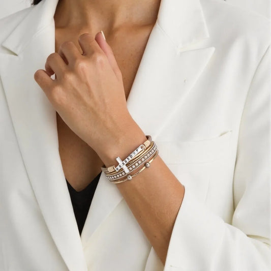 Western Cross Charm Bracelet