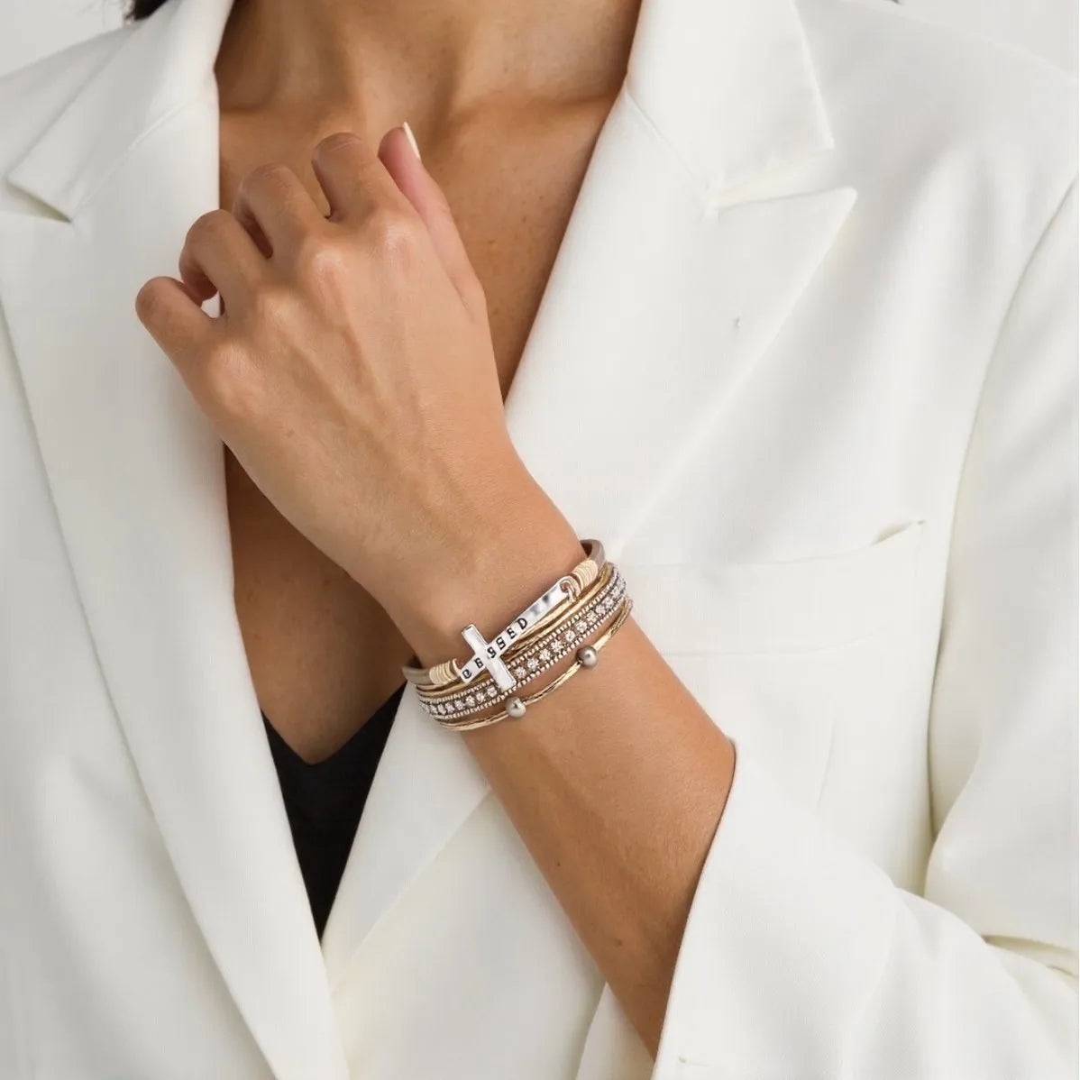 Western Cross Charm Bracelet
