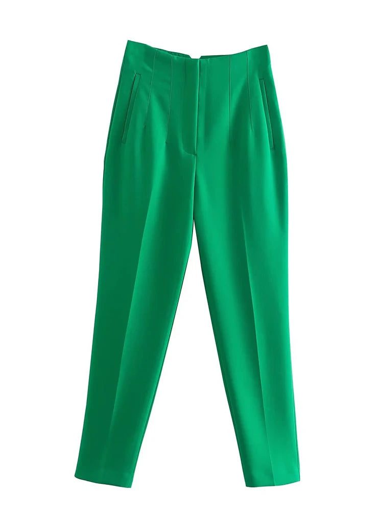 Front Zipper Straight Pants