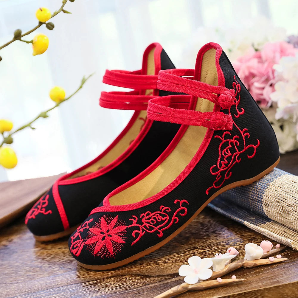 Sunflower Embroidered Canvas Flats