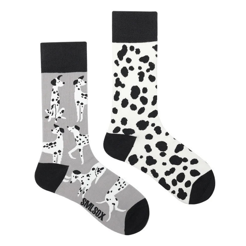1Pair Man Women Socks Original AB Tide Socks Medium High Tube Colorful Socks Flowers Fruits Candy Cake Cotton Socks Unisex Socks