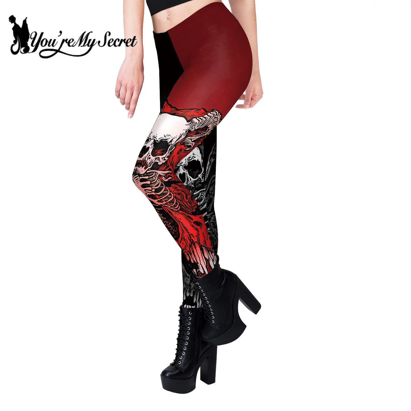 Halloween Skeleton Black Leggings