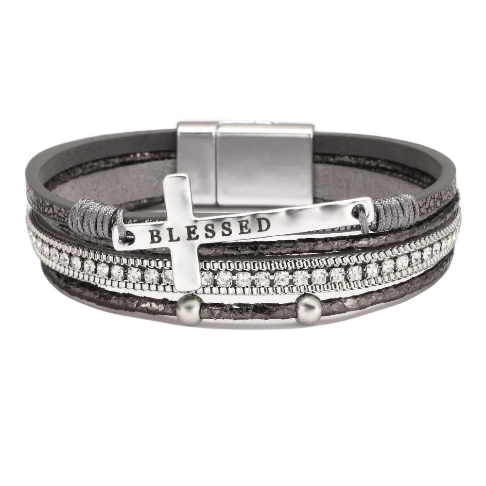 Western Cross Charm Bracelet