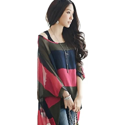 Batwing Boho Chiffon Blouse