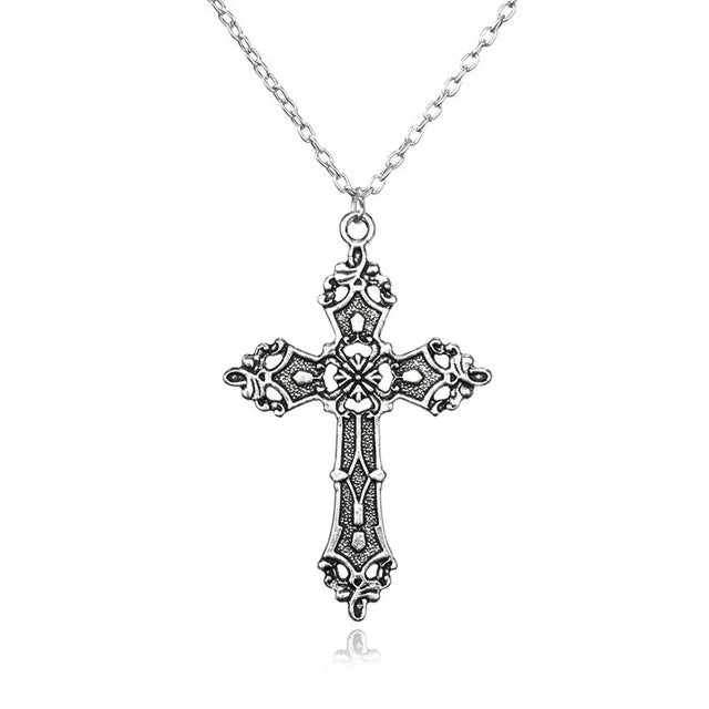 Gothic Crystal Cross Necklace